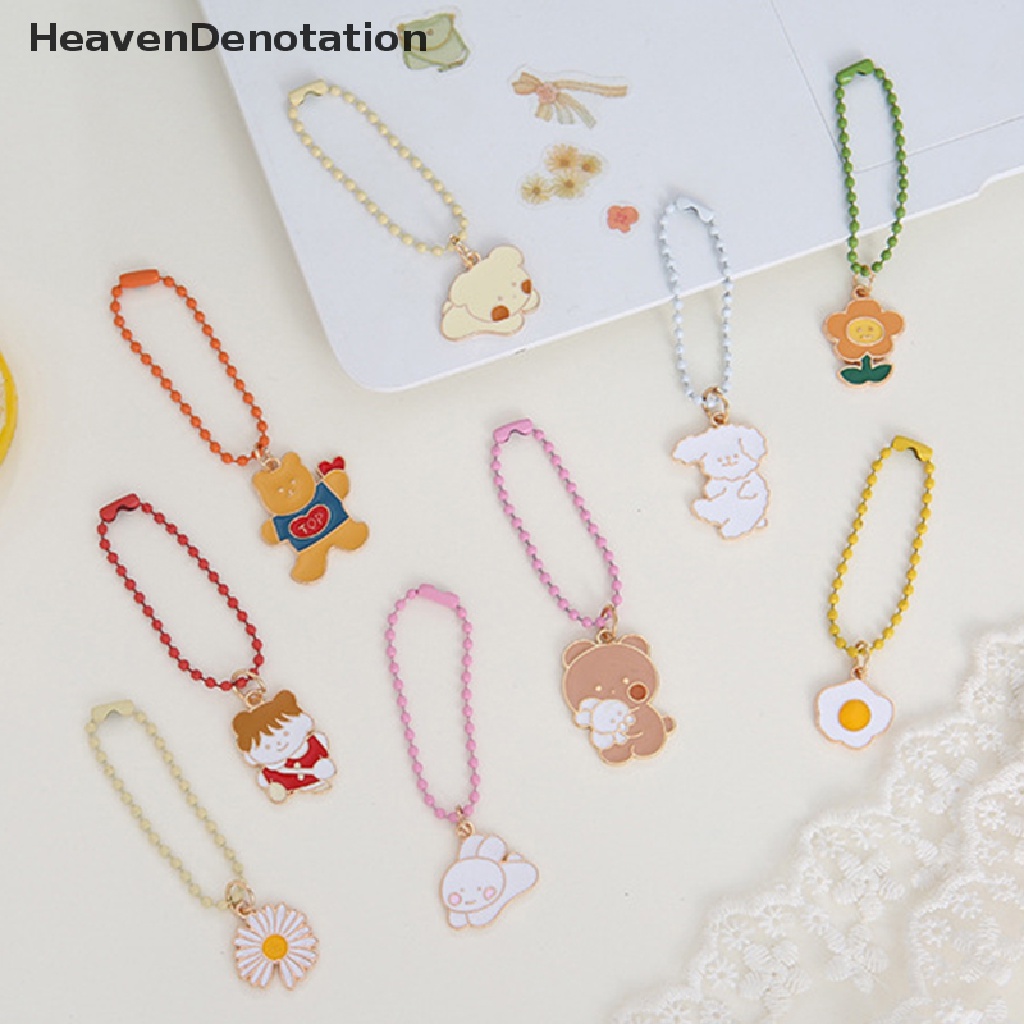 [HeavenDenotation] Kartun Logam Gantungan Kunci Indah Lucu Tas Ornamen Mahasiswa Segar Kunci Cincin Liontin Gadis Gantungan Kunci Aksesoris Kawaii Keychain HDV