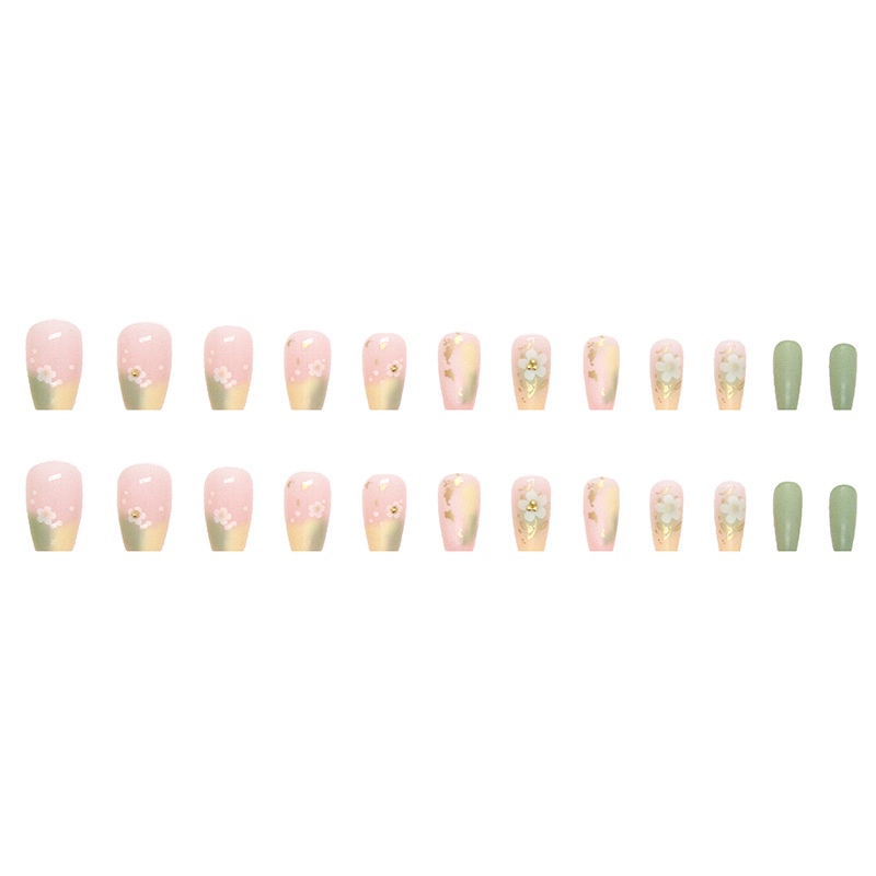 Z568 Kuku Palsu Dekorasi Berlian Imitasi Cantik Fashion Baru 24pcs/box