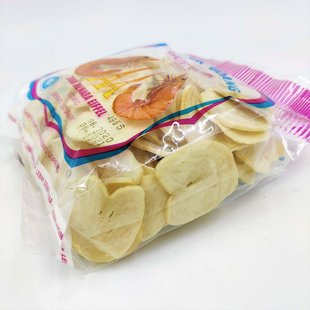 

Maknyuss1 Dua Menara Kerupuk Udang Mentah Bentuk Mentor/Mede 250G Krupuk Udang Menara