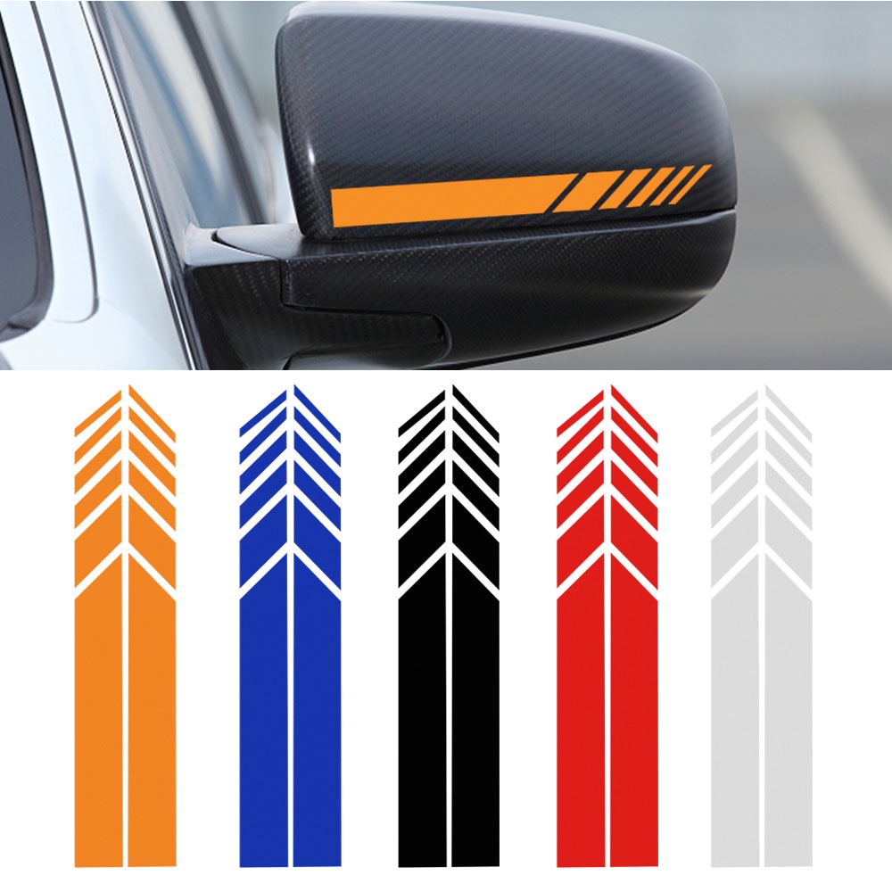 5warna Spion Garis Stiker 3D Reflektif Tahan Air Mobil Side Rear View Mirror Decals Car Styling Dekorasi Sticker Aksesoris Eksterior Mobil