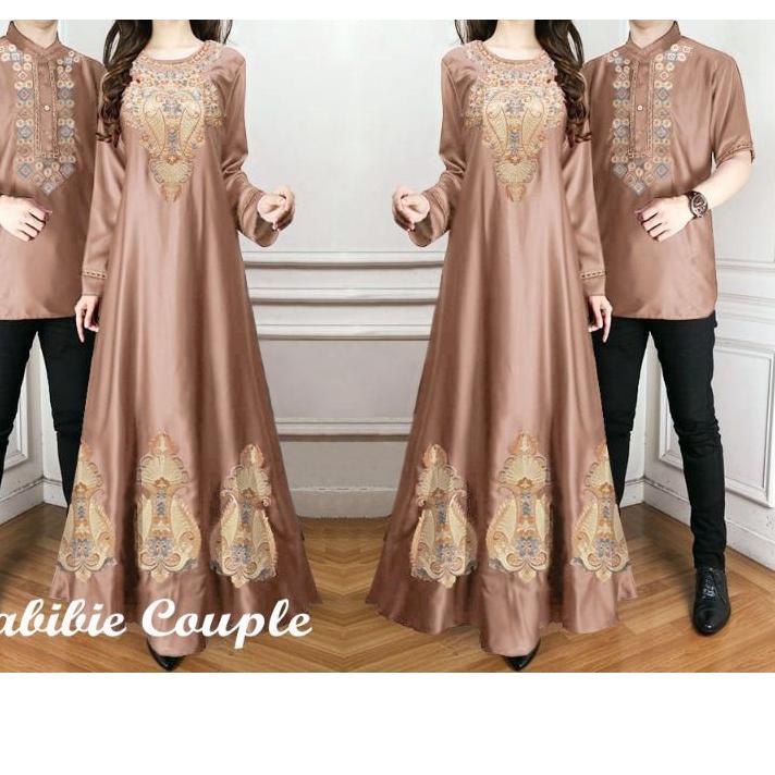 ♀ ELDE 5 - habibi couple Habibie & Ainun couple, maxi tangan panjang + kemeja kancing depan kantong 