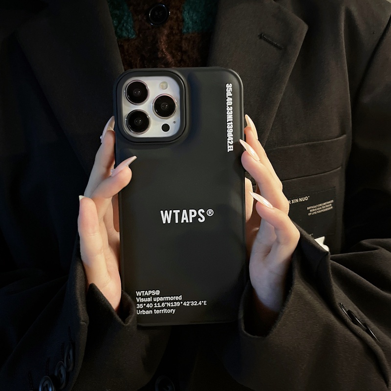 Fashion Hijau Tua WTAPS Soft Case iP iPhone X XR XS Max 11 12 13 14 Pro Max Pria FTD Skin Feel Cairan Casing Silikon Apple