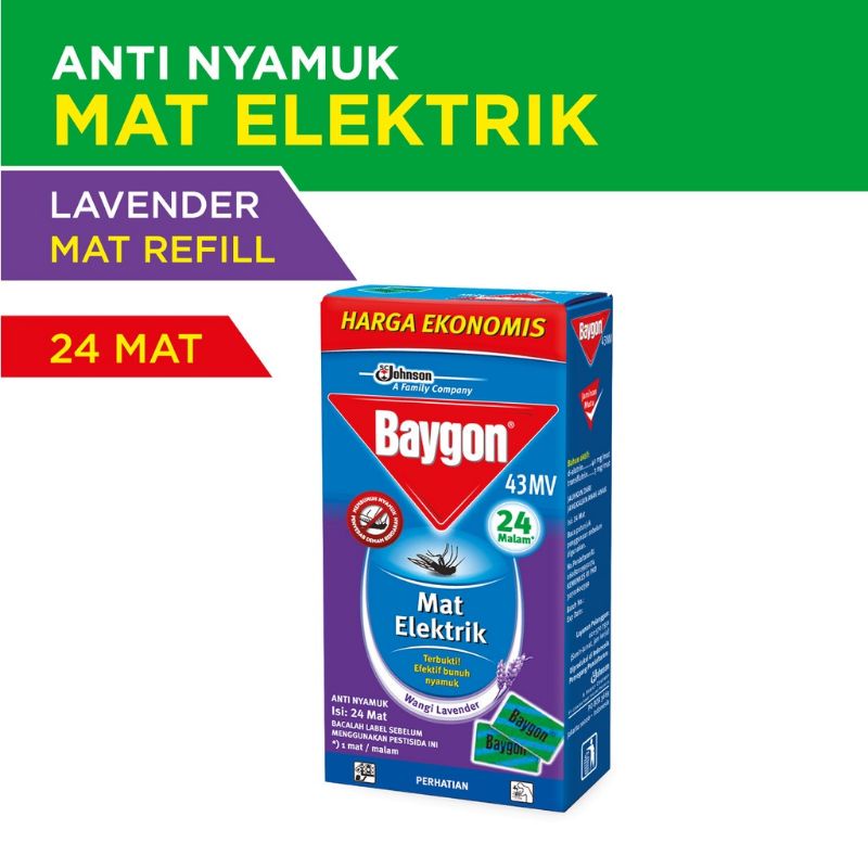 Baygon Mat Elektrik || Obat Nyamuk Elektrik Refill isi 24Mat