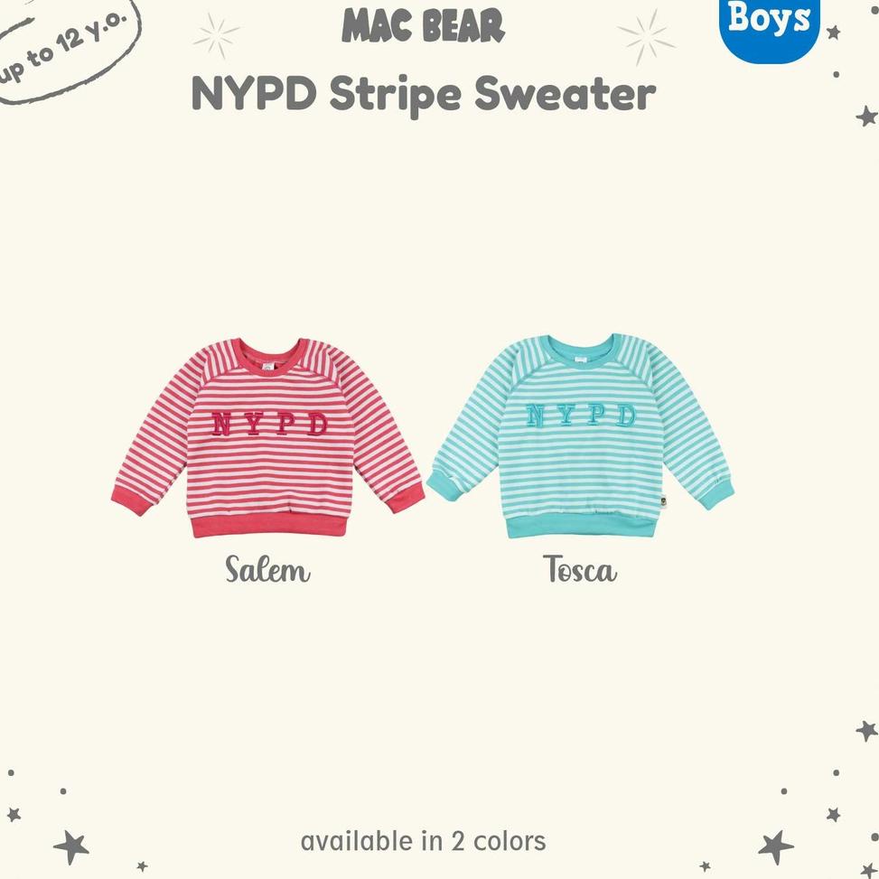 SPECIAL PRICE MacBear Baju Anak Laki-laki Sweater Anak Winter Collection NYPD Stripe 6 bulan - 12 ta