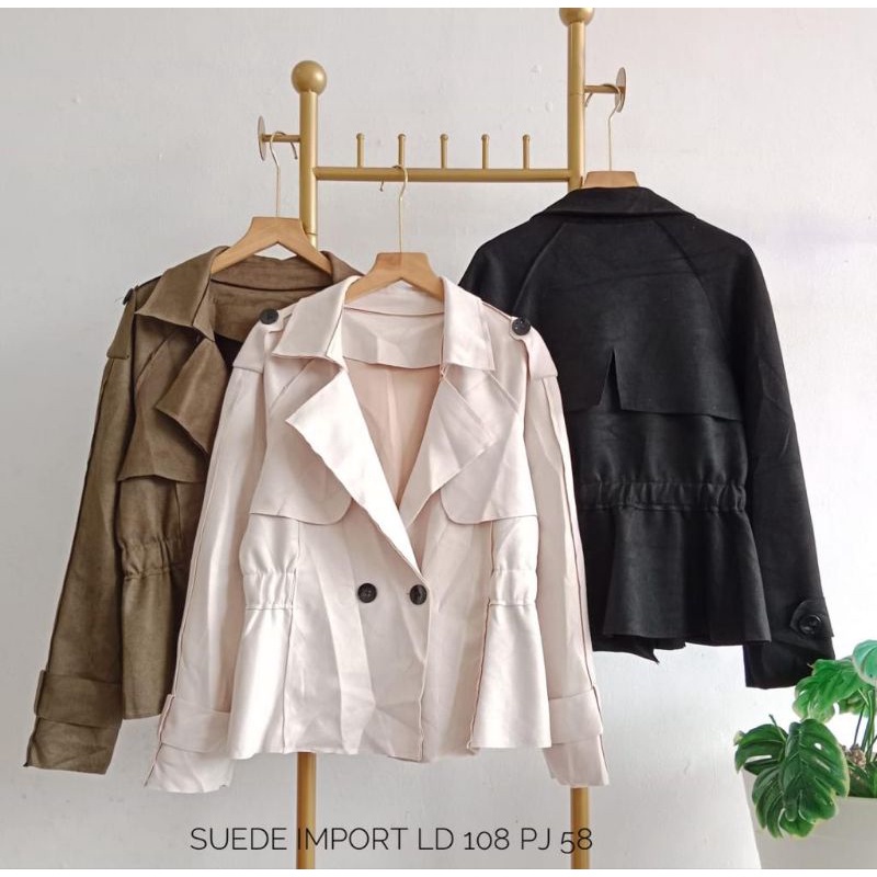 BLAZER SUEDE IMPORT KEKINIAN LD 108 / ATASAN WANITA / BLOUSE KEREN / OOTD HIJAB / FASHION MUSLIM