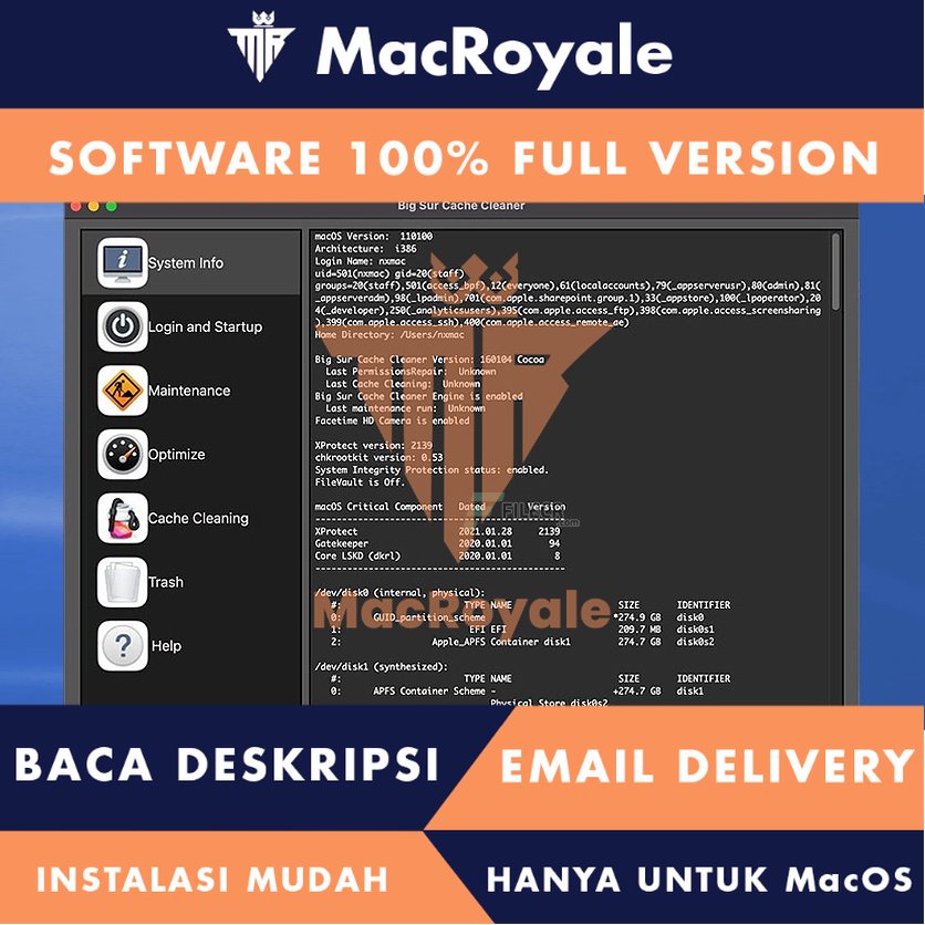[MacOS] Big Sur Cache Cleaner Full Version Lifetime Full Garansi