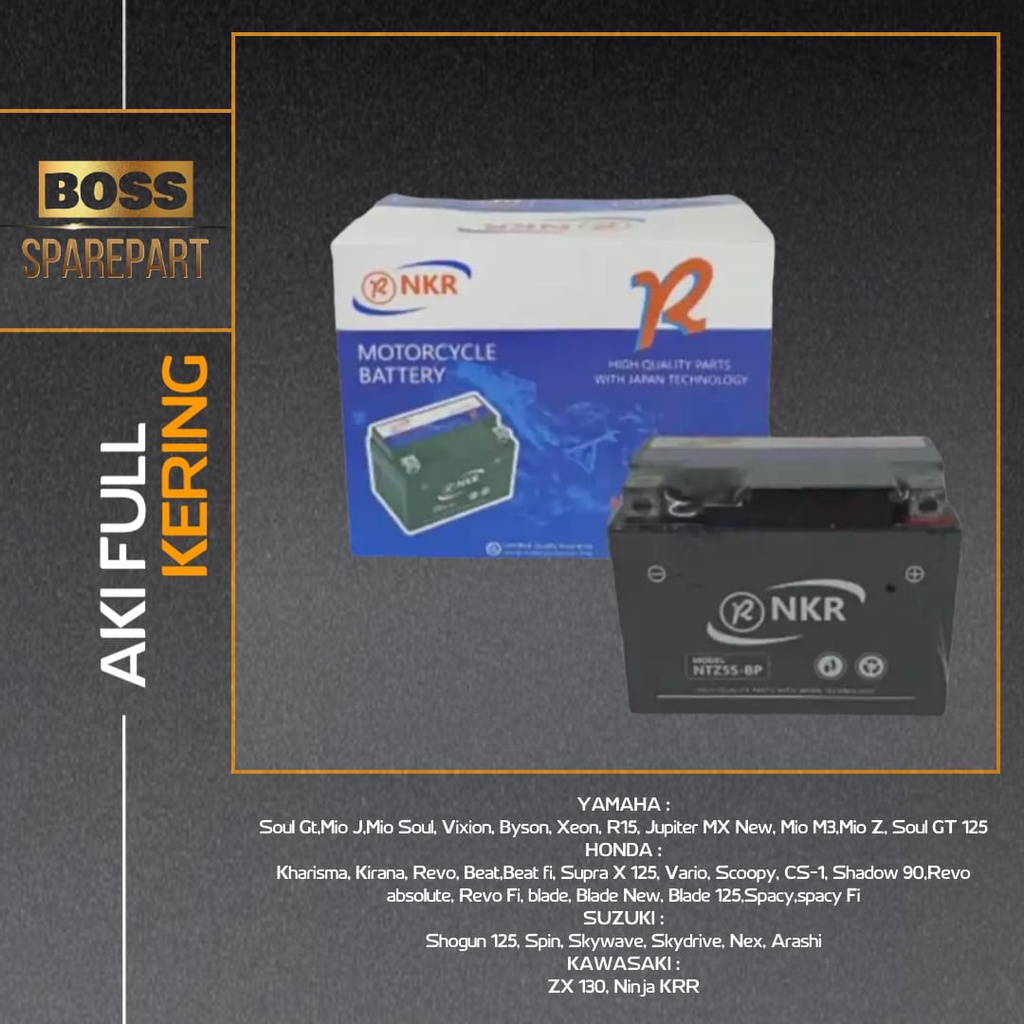 Aki Full Kering NTZ5S-BP Accu Untuk Karisma Merk NKR