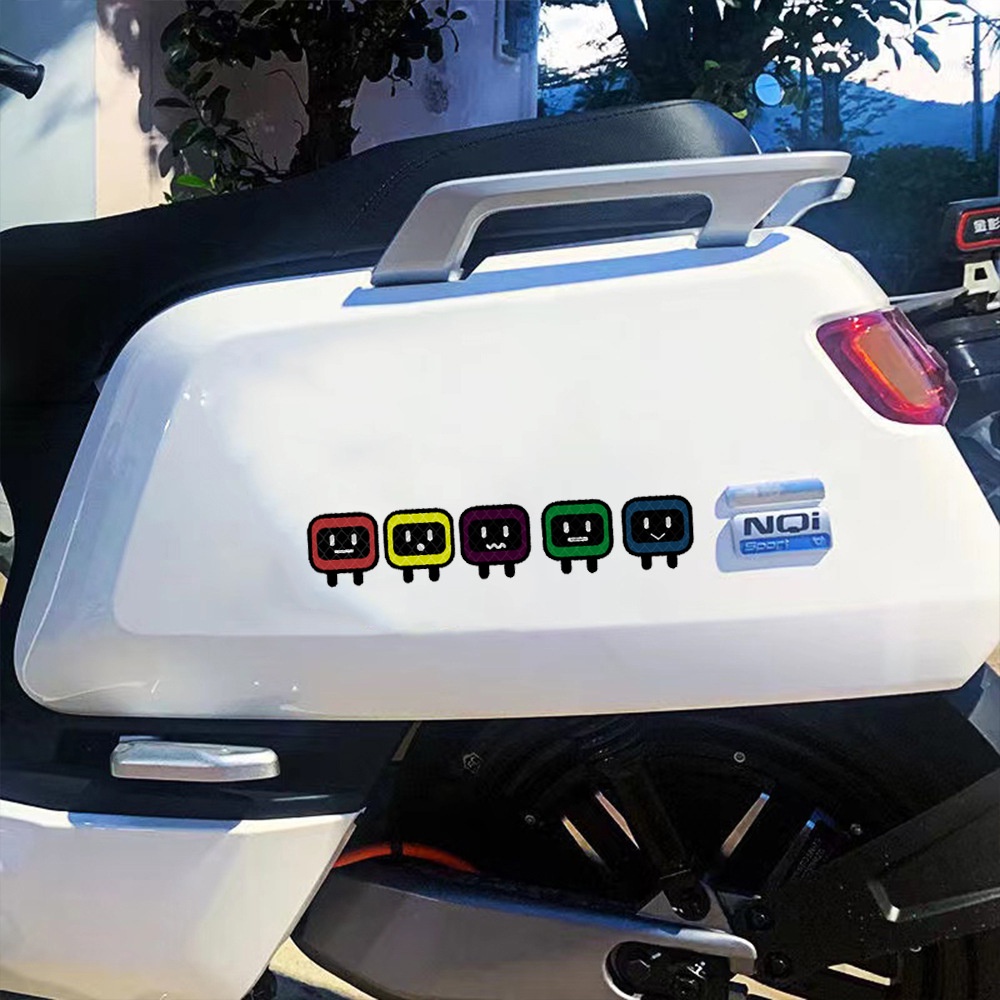 10pcs/set Kreatif Indah Bemper Mobil Helm Menutupi Goresan Stiker Pribadi Kartun Orang Persegi Reflektif Stiker Mobil Stiker Dekoratif Untuk Boot Motor Listrik