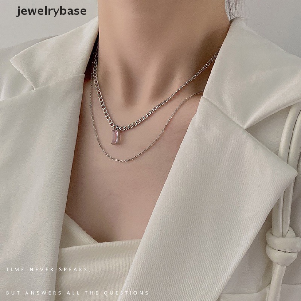 [jewelrybase] Trendi Merah Muda Kristal Jantung Liontin Kalung Heart Pearl Beads Chains Choker Necklace Untuk Wanita Kerah Aksesoris Butik