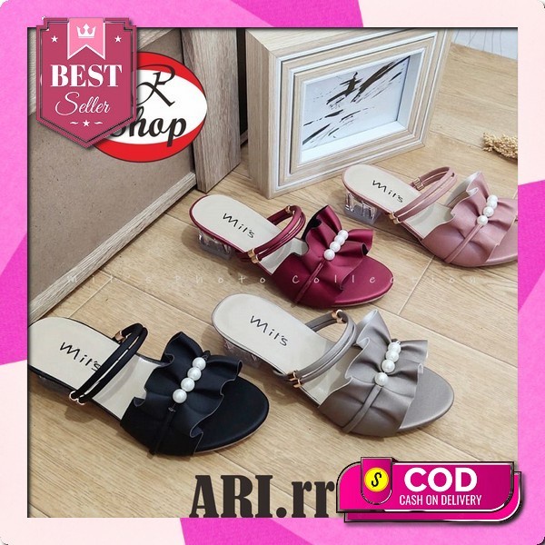 Sendal Anak Perempuan Ckrshop Mp30 Sandal Heels Hak 3 Cm Usia Tk, Sd Sampai Smp Motif Tali Belakang 