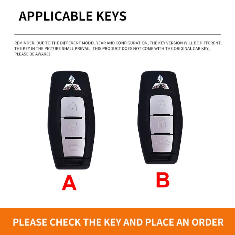 [Tersedia] Kulit Case Kunci Mobil Fob Cover Shell Gantungan Kunci Untuk Mitsubishi Outlander 2023kancing2per3mobil Smart Remote Key Holder Aksesoris