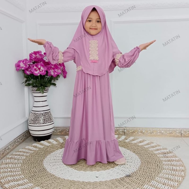 GAMIS HABIBAH ANAK SET HIJAB USIA 1 - 9 TAHUN