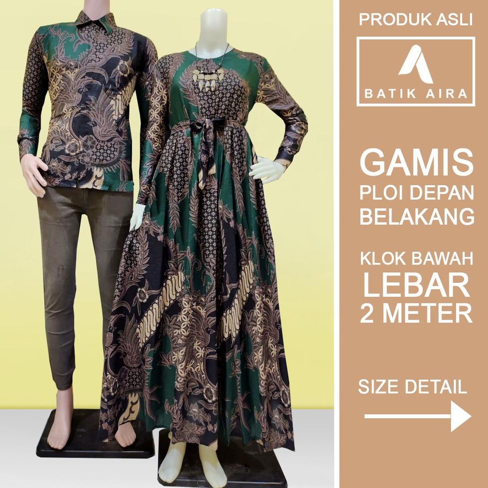 PALING LARIS Batik Aira - Batik Couple Gamis Standar Jumbo