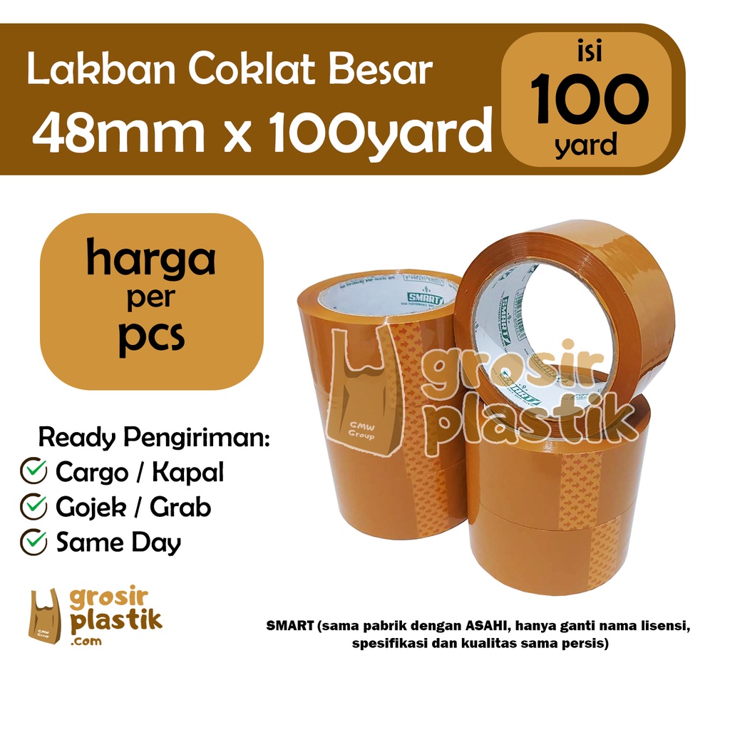 

[BKS] Lakban Coklat Besar 48 mm x 100 yard SMART GP52