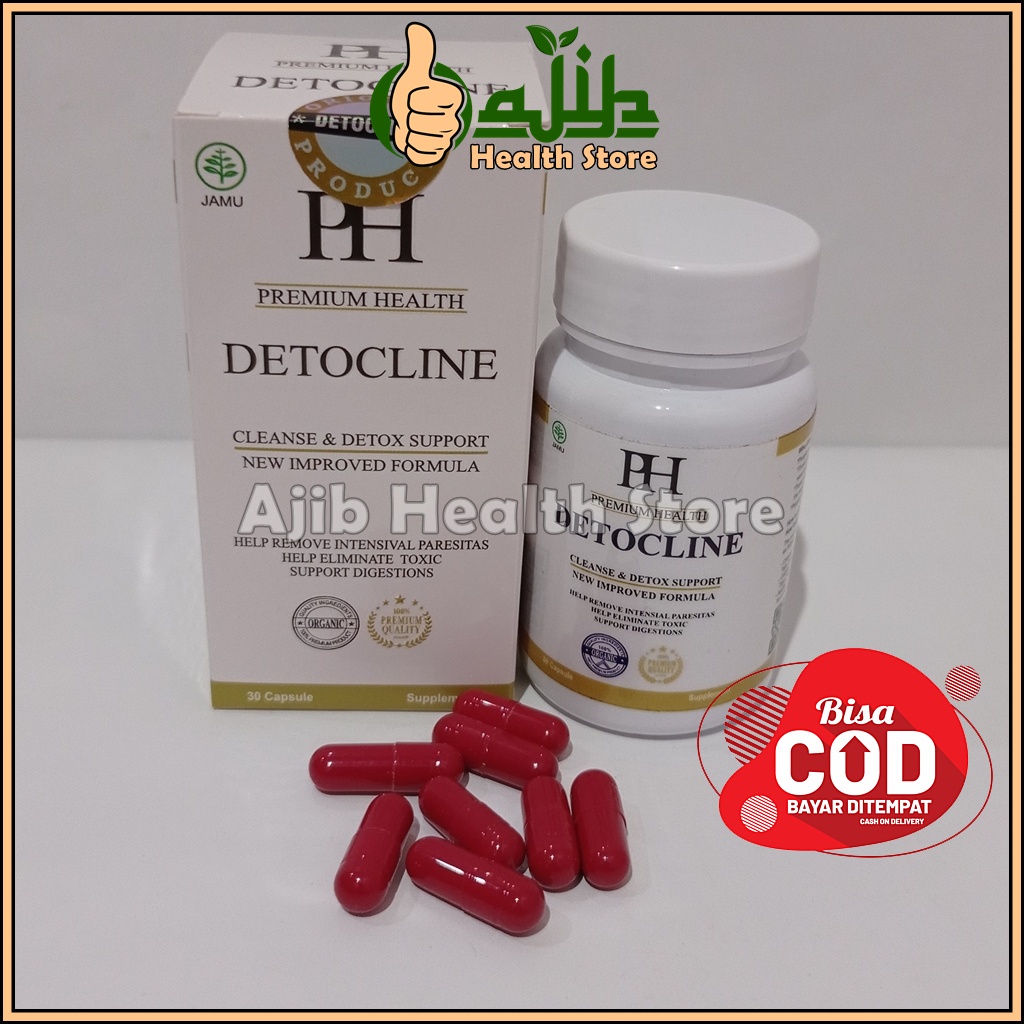 Detocline Asli Original Obat Herbal Bau Mulut Pembasmi Parasit Bakteri Virus Dalam Tubuh 100% Bpom