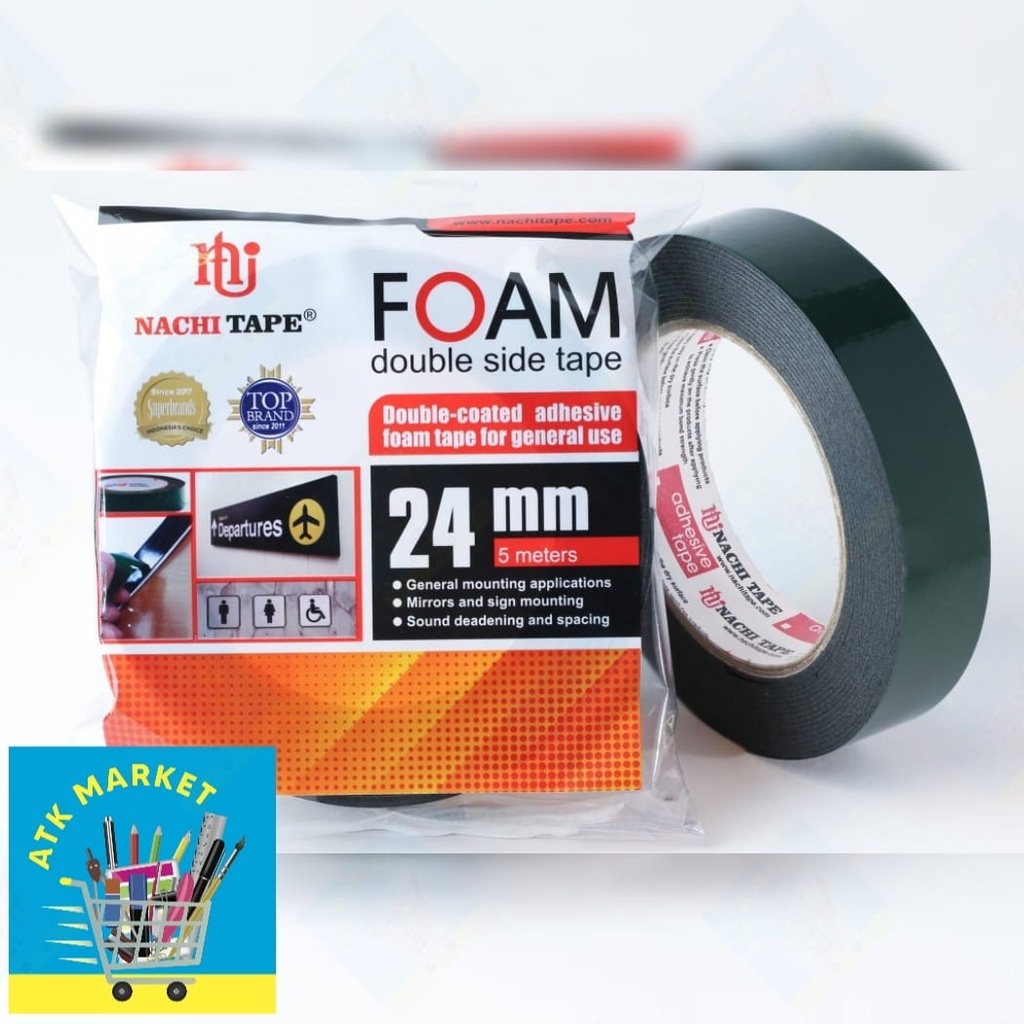

Double Tape Foam / Isolasi Bolak Balik / Perekat Bolak Balik Spon Nachi 24mm 1 inch