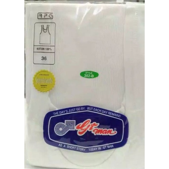 Singlet Dewasa putih Gt-Man 302 premium