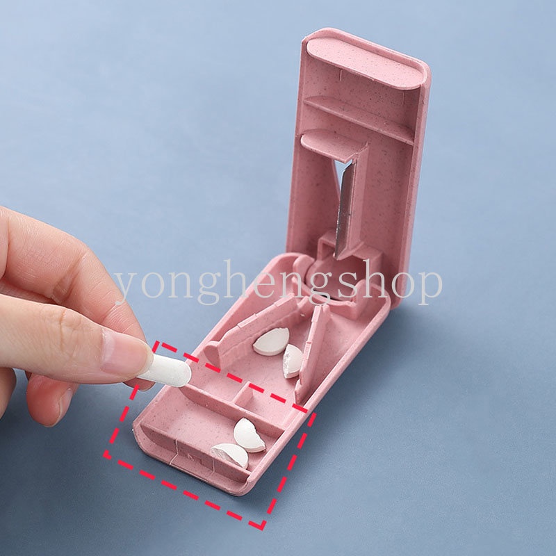 Travel Portable Mini Tempat Pil Obat Kreatif Tablet Cutter Box Splitter Pill Case Kotak Penyimpanan Tablet Pill Divider Perawatan Kesehatan