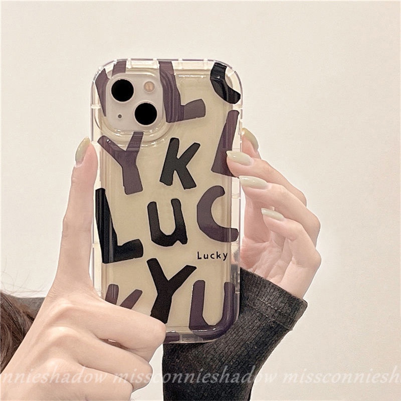 Casing Bening Airbag Shockproof Untuk Xiaomi Redmi Note11 10 10s 9 11s Redmi A1 9T 10A 10 9A 9C NFC Note11 Note9 Note10 Note10s Huruf Alfabet Sederhana Smiley Pasangan Soft Case