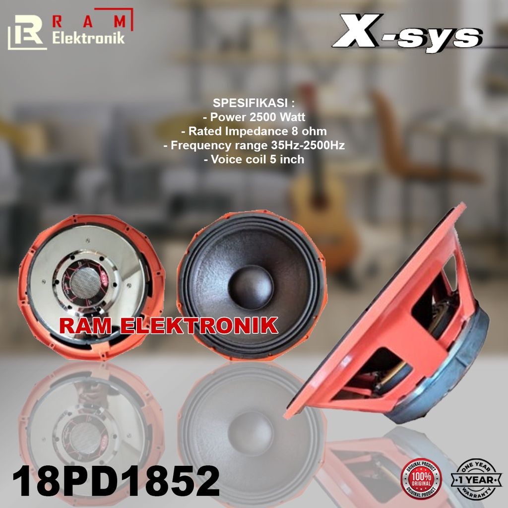 Komponen Speaker 18 Inch XSYS 18PD1851 / 18 PD 1852 Original 2500 Watt