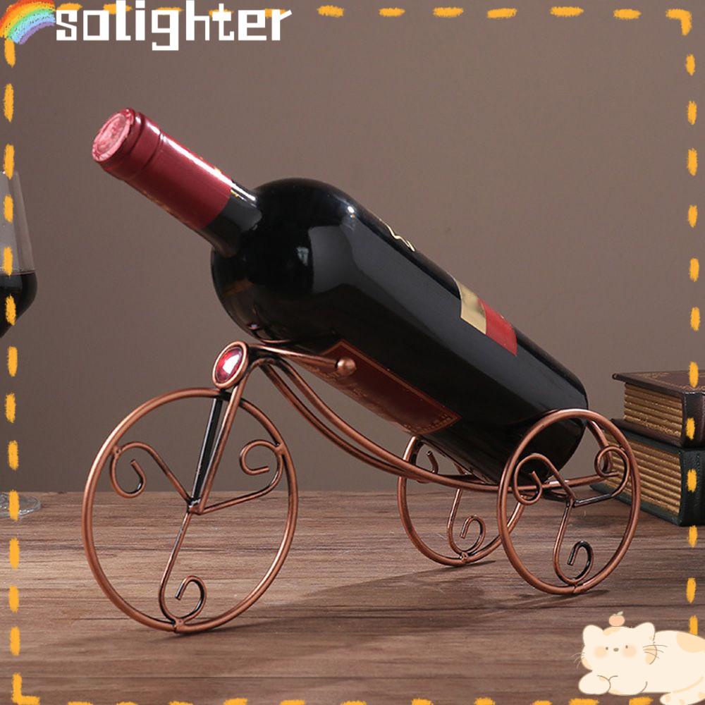 Solighter Tempat Anggur Hadiah Dekorasi Rumah Kerajinan Tangan Kerajinan Tangan Vintage Besi Tempa Craft