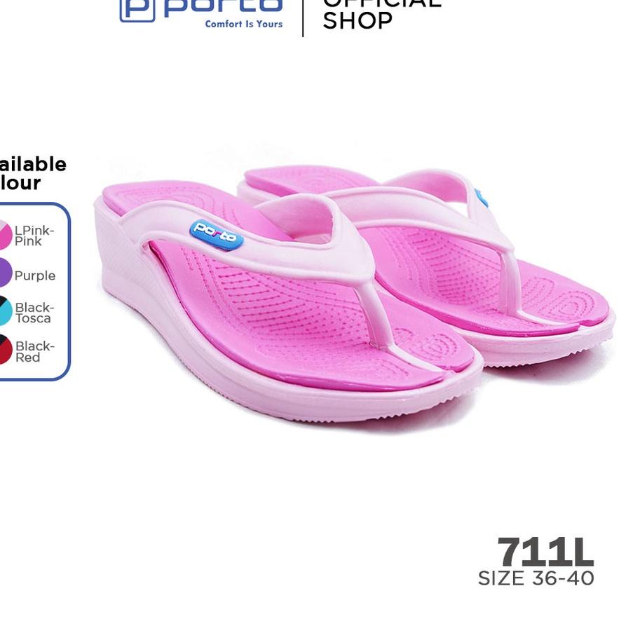 Termurah⭐️Porto 711L - Sandal Wanita Sandal Jepit Sendal Wanita Hak Casual Pantai (Super Sale)