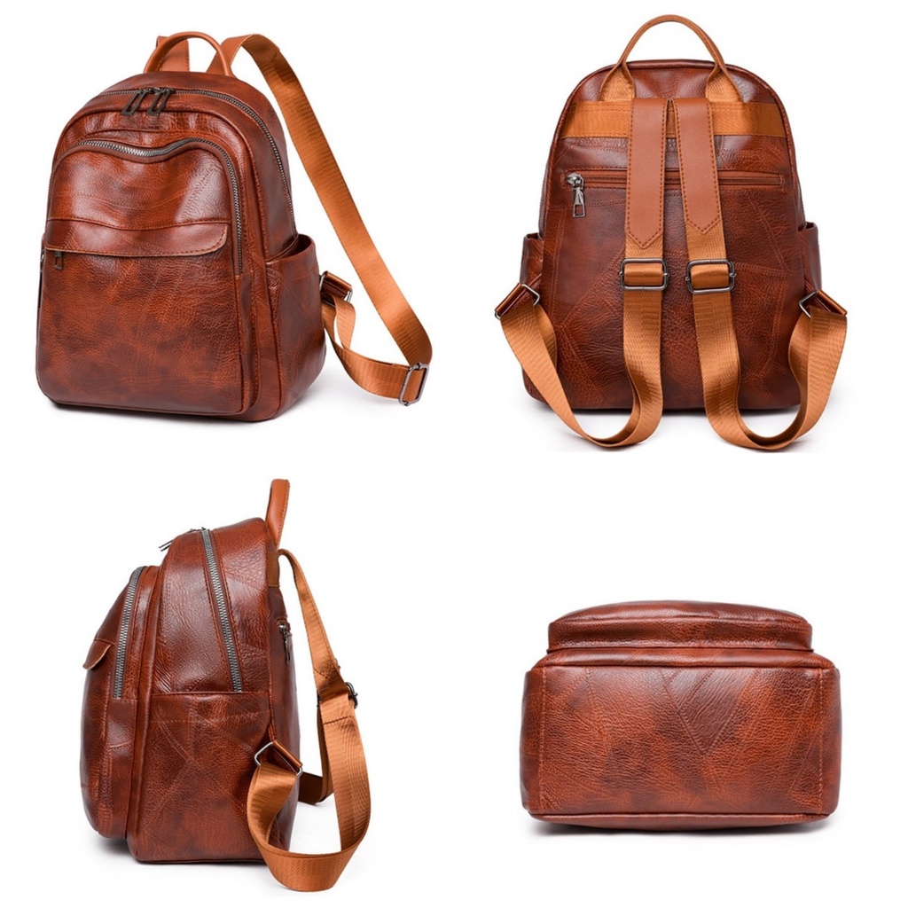 TAS RANSEL WANITA KULIT COKLAT IMPORT NATENIA TA728B7 GENDONG PUNGGUNG SEKOLAH KULIAH KERJA BACKPACK KOREA REMAJA FASHION KEKINIAN CEWEK MURAH BRANDED BATAM PREMIUM