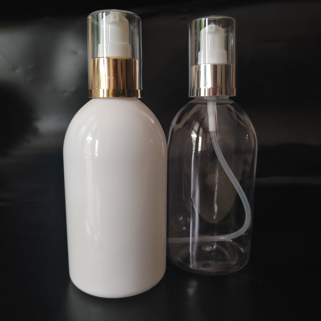 BABE - BOTOL OVAL 250ML PUTIH PUMP TREATMENT GOLD SILVER PINK / BOTOL OVAL PUMP TREATMENT