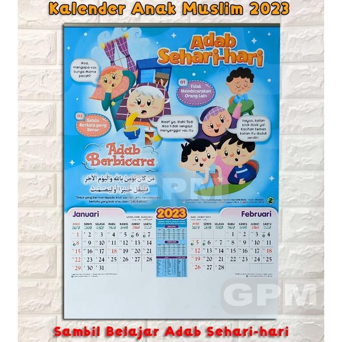 

Kalender Dinding Anak Muslim 2023 : Adab Sehari-hari | Ukuran Besar