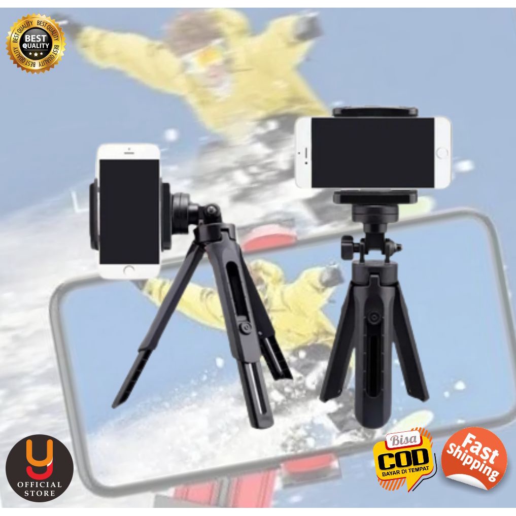 Tripod HP Meja Genggam Duduk Holder Kamera Adjustable Camera untuk Android Iphone Action Camera DSLR