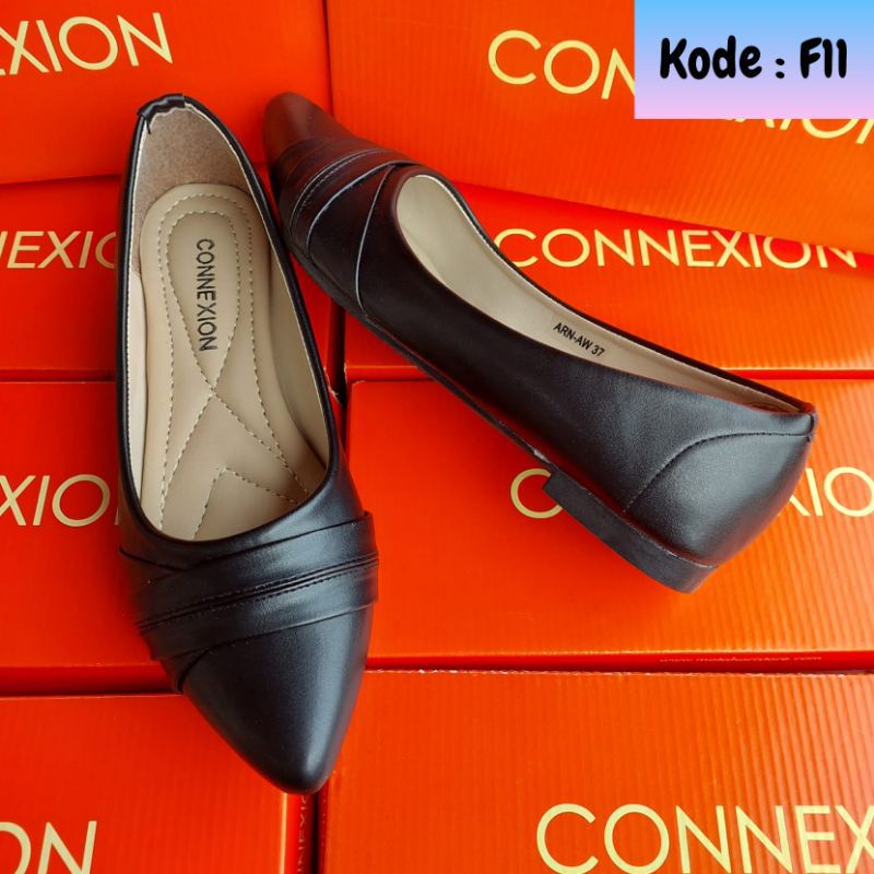 connexion flatshoes hitam/sepatu kerja Connexion full black