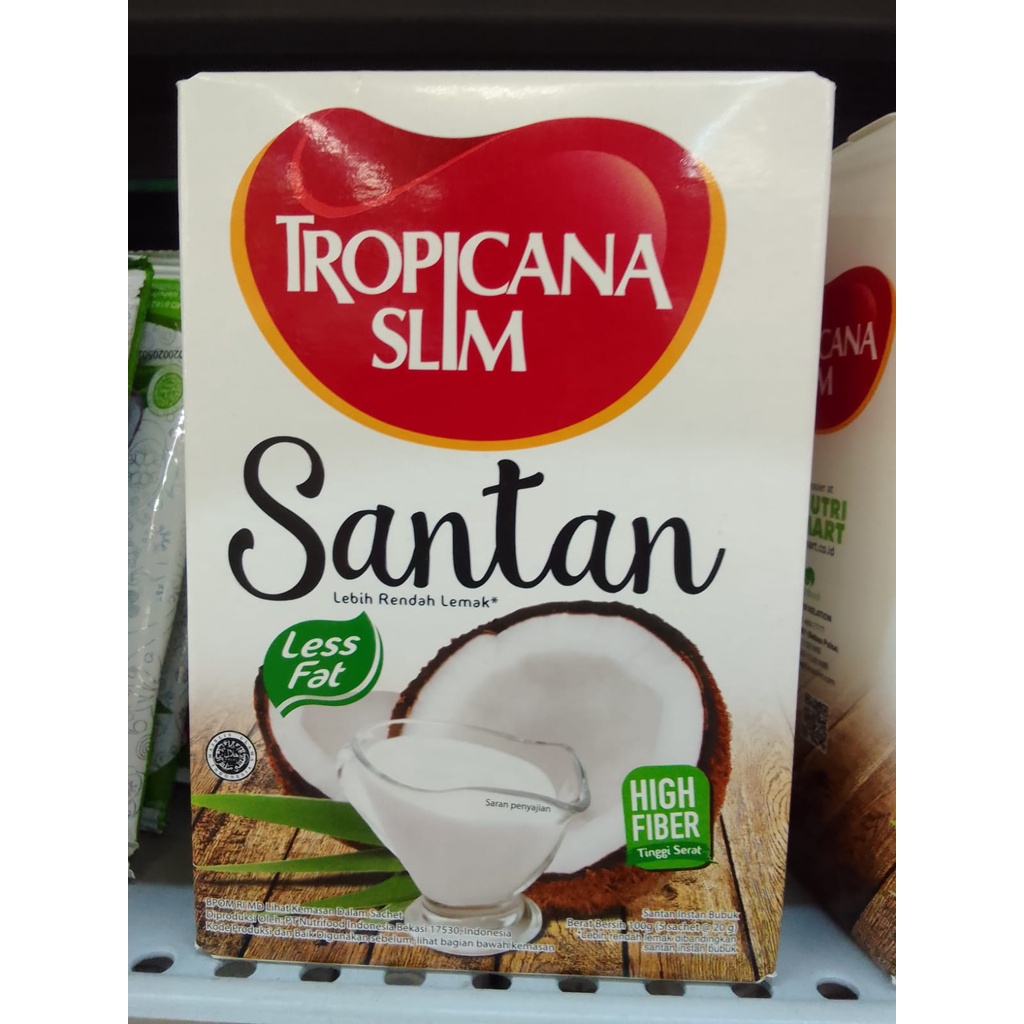 

Tropical Slim Santan Instan Bubuk Less Fat High fiber 5 Sachet x 20 Gram