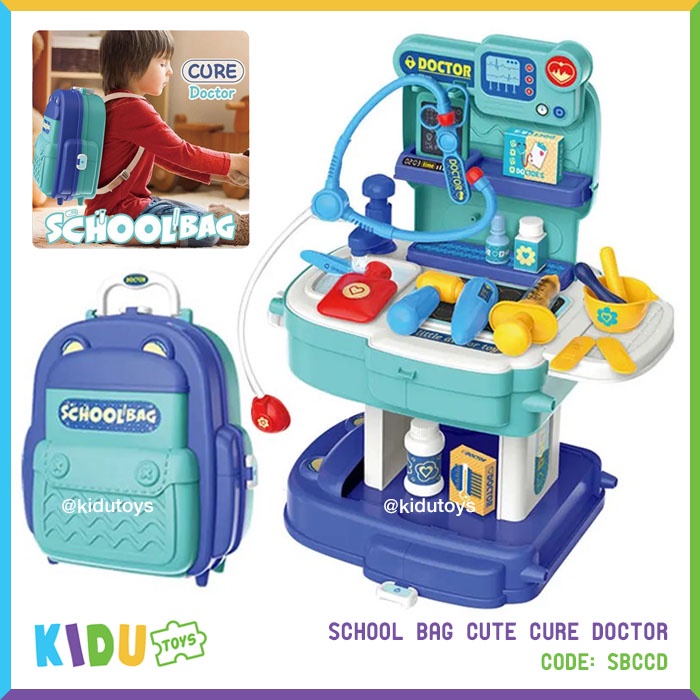 Mainan Anak Laki Laki Dokter Medical Tas Sekolah / School Bag Cute Cure Doctor Kidu Toys