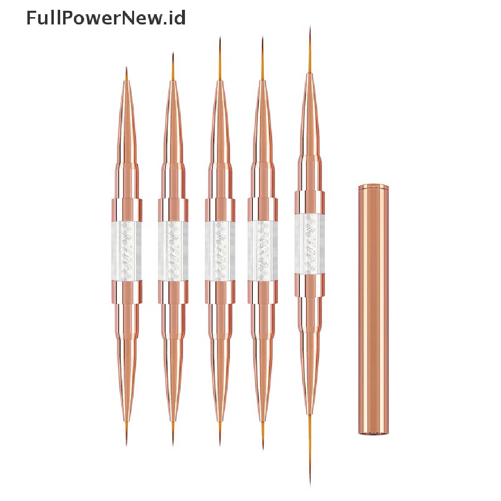 Power 1Pcs Double Head Nail Art Liner Brush Paing Pen UV Gel Brushes Menggambar ID