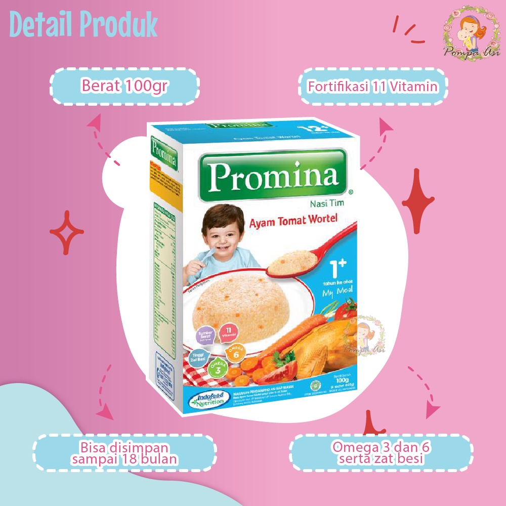 Promina Nasi Tim Ayam Tomat Wortel New Box 100 gr Perlengkapan Makan Sehat Bayi By Mallpompaasi