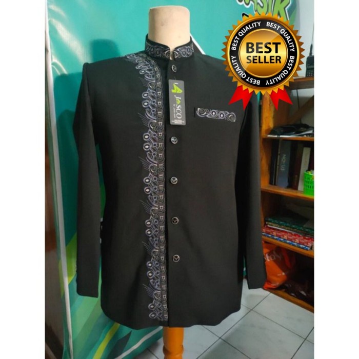Jasko Jas Koko Pria Motif Bordir Jasko Permium Warna Hitam
