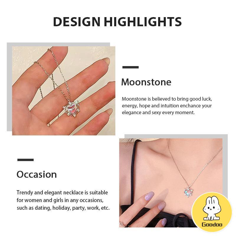 Kalung hati yang manis gaya mewah ringan musim panas wanita desain tinggi -Doo