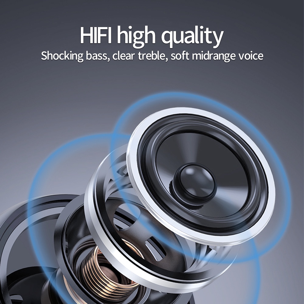 Earearphone Bluetooth 5.3 XG33 dengan mikrofon, Earphone nirkabel tahan air Stereo HiFi-T72