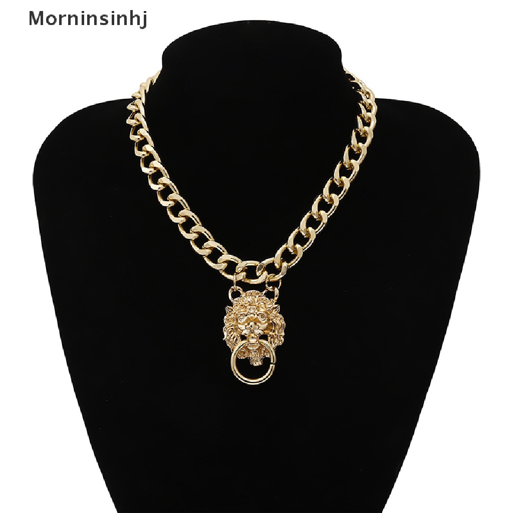 Mornin Logam Hip Hop Lion Locket Pendant Kalung Punk Rantai Wanita Gadis Baru id