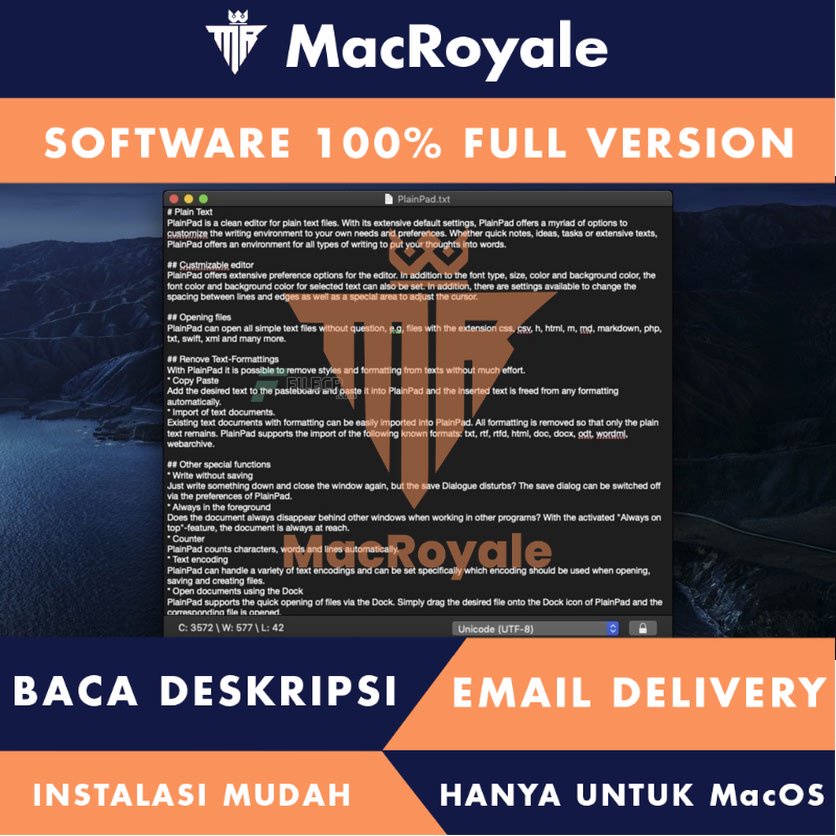 [MacOS] PlainPad Full Version Lifetime Full Garansi