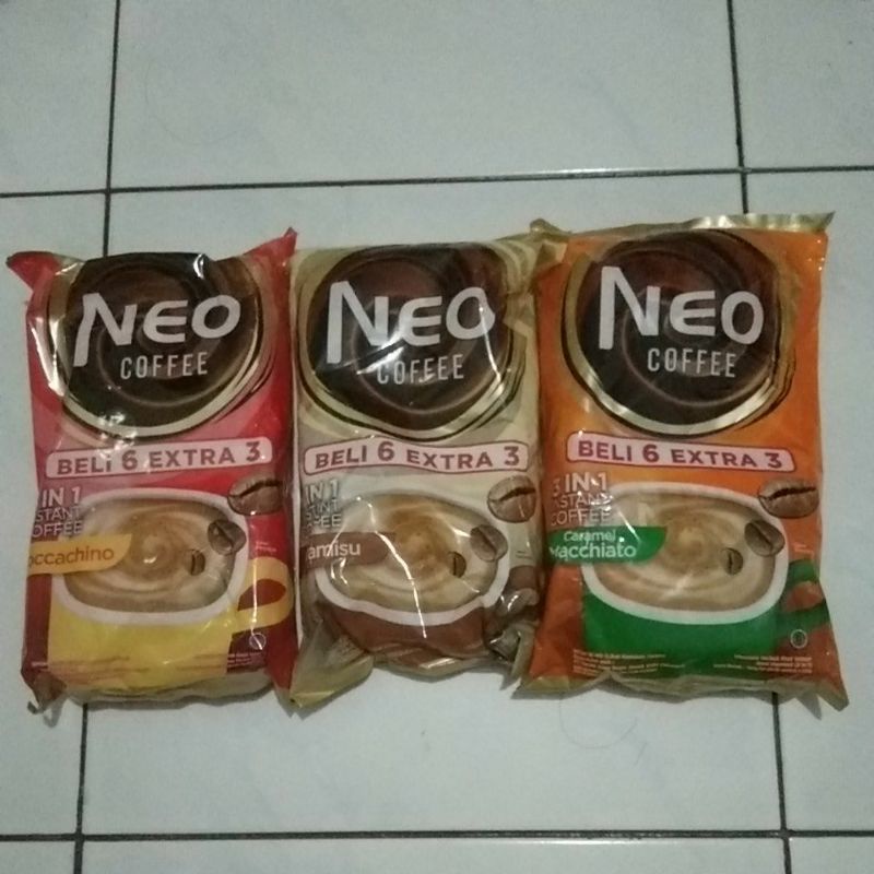 

Kopi Neo Coffee tiramisu mocachino machiato isi 9 sachet