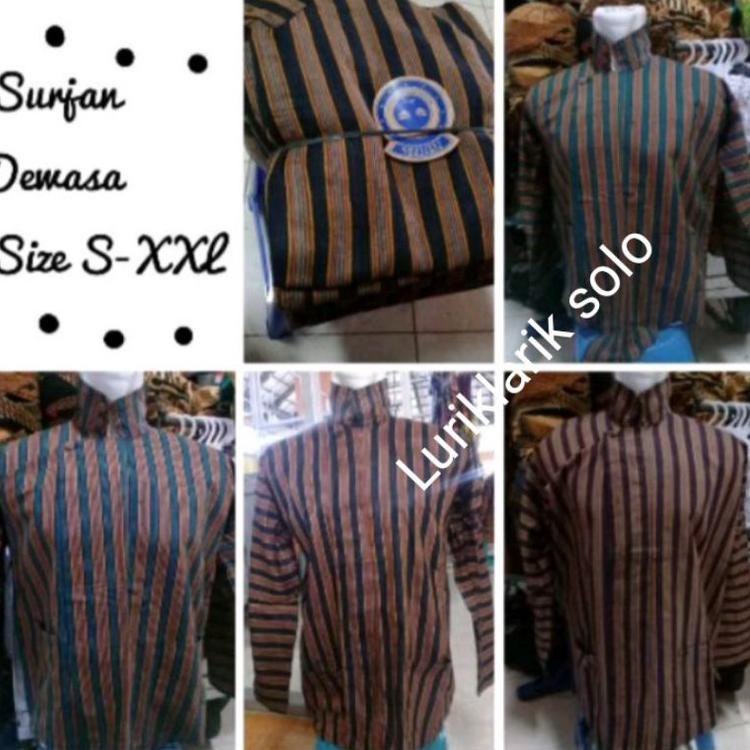 BIG SALE [ Luriklarik ] Surjan Lurik Dewasa Baju Adat Jawa Solo Jogja Tenun Klaten Sorjan Lorek Trad