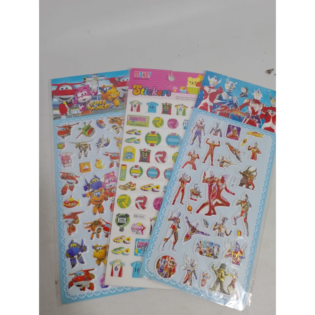 STIKER MAINAN ANAK 3D STIKER TEMPELAN KARAKTER TIMBUL CAMPUR PANJANG/STIKER/STIKER EMBOSS 3D