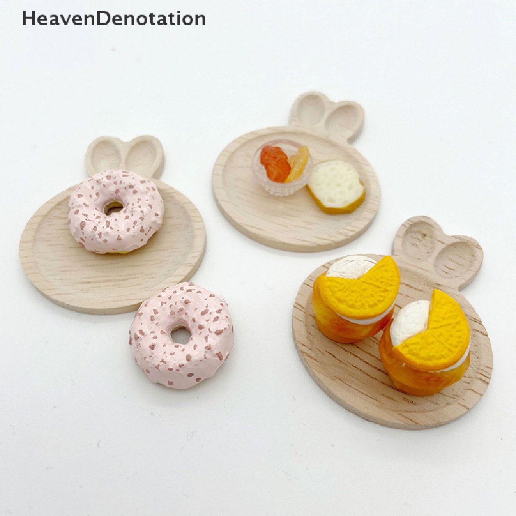 [HeavenDenotation] 1pc Ornamen Dekorasi Rumah Boneka model Nampan Kelinci mini Dekorasi Tahun Kelinci HDV
