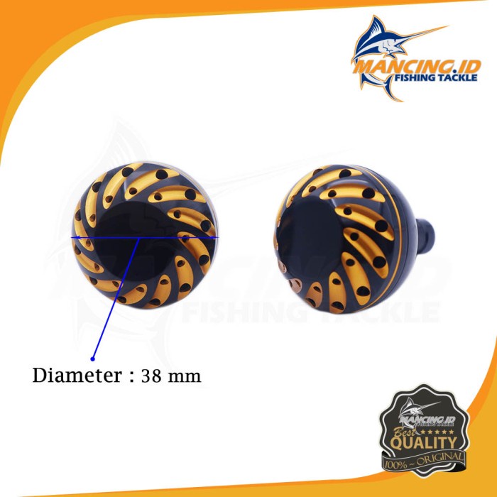 Mancing Knob Handle Reel 38Mm V2 Anti Karat Stainless Steel Mirip Gomexus