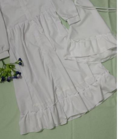 ✮ gamis anak  full katun putih polos manasik dan ada untuk bundanya katun toyobo ☪
