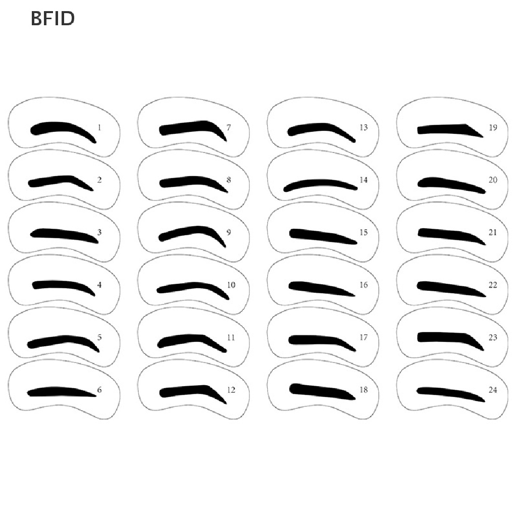 [BFID] 24pcs Pembentuk Alis Membentuk Stensil Grooming Charm Brow Card Template Makeup [ID]