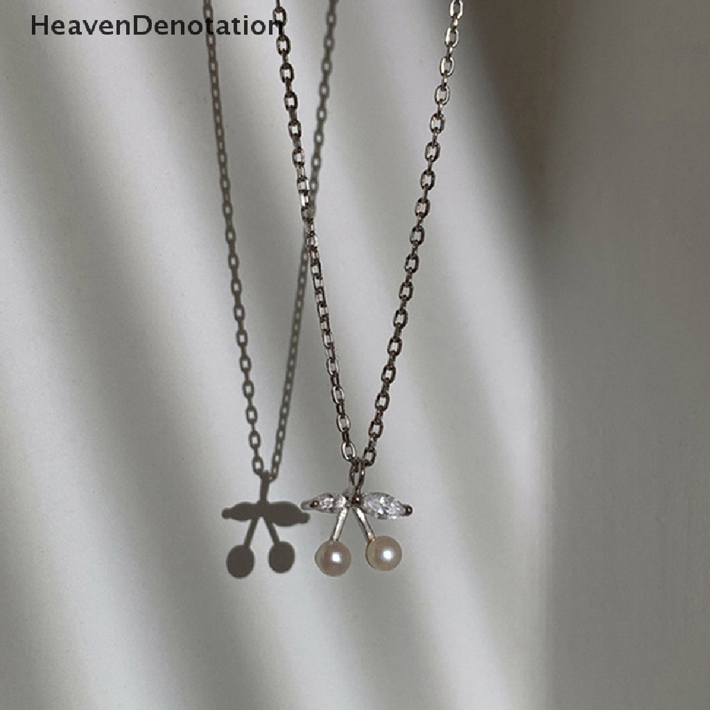 [HeavenDenotation] Kalung Mutiara Imitasi Minimalis Cherry Liontin Klavikula Rantai Chokers Kalung Untuk Wanita Indah Kalung Halus Pernikahan Fashion Leher Perhiasan HDV