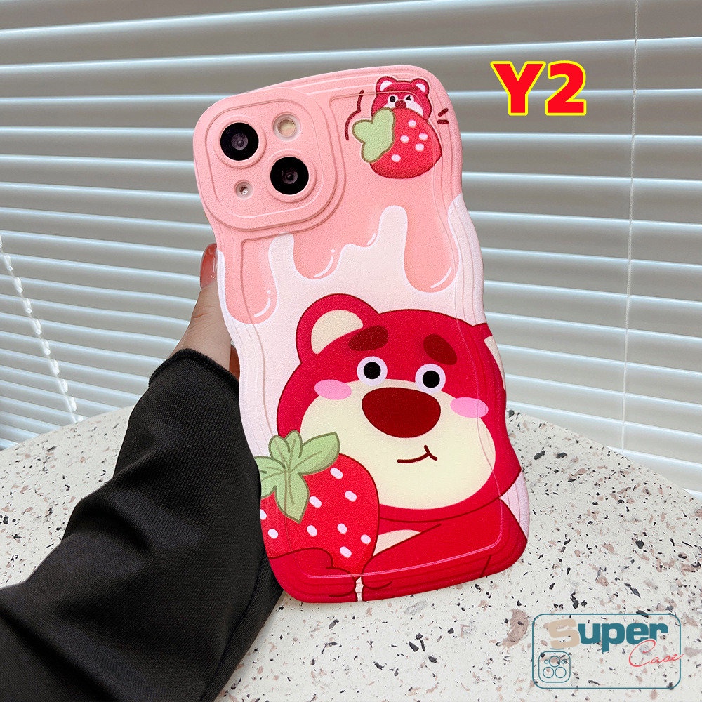 REDMI Case Untuk Redmi9 12C 9C 9T 10 10C A1 9A 10A A1+Note8 10 11 10s 9 Pro Note 11Pro+9s 11s POCO X3 NFC Pro M3 Mi 11T Pro Wavy Edge Kartun Winnie the Pooh Strawberry Soft Case Beruang