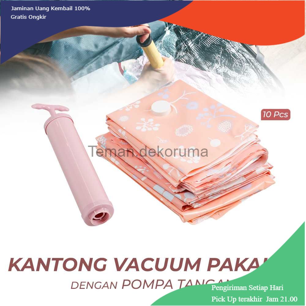 TD- TMP WHISM Kantong Vacuum Pakaian Plastic Storage 10 PCS with Hand Pump - SN09109